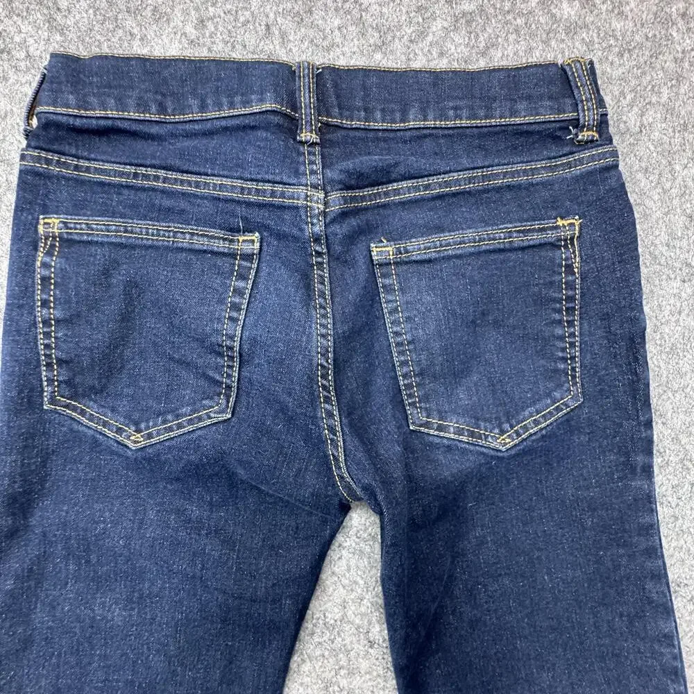 Gap Jeans Youth 16 Blue Stretch Straight Adjustable Waist Dark Wash Denim